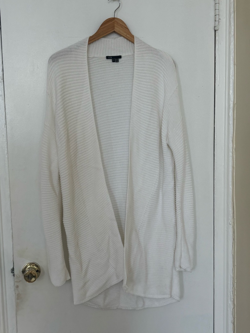 Vince White Drop Shoulder Cardigan